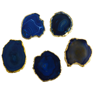 Strongly <b>Agate</b> <b>Coaster</b> Pair for Home Decor Table Restaurant Decor With Gold Plated Finishing <b>Coaster</b> Design - Product Image 5