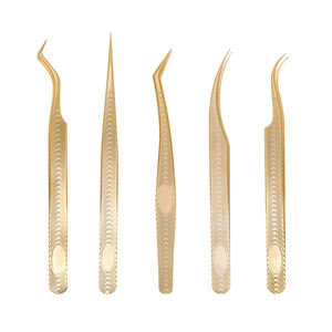 Pince à épiler rose doré pour extensions de cils, ensemble de pinces à épiler droites et à pointe fine, 5,0 pouces, soin beauté, ensemble de pinces à épiler pour cils - Product Image 1