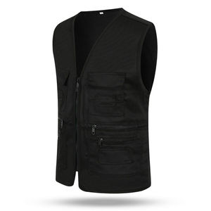 Chaleco de Trabajo para Hombre, Transpirable, Impermeable, Reflectante, de Lona, con Cierre Frontal, Múltiples Bolsillos, de Malla, Sólido, Talla Grande, Personalizable, para Verano - Product Image 2