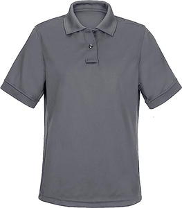 Polo en coton à manches courtes gris pour homme, décontracté, couleur unie, respirant, jersey tricoté, coupe classique - Product Image 5