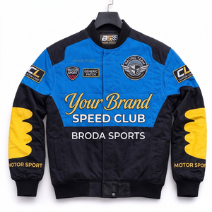 Chaqueta de Motociclista de Algodón, Nueva Colección 2026, Venta al Por Mayor, con Logotipo Bordado Personalizado, Estilo Vintage Nascar, Hecha en Pakistán - Product Image 5
