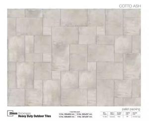 20mm Thick Cotto Ash Porcelain Outdoor Pavers 600x600mm 600x900mm R11 Heavy Duty Industrial Paving - Product Image 6