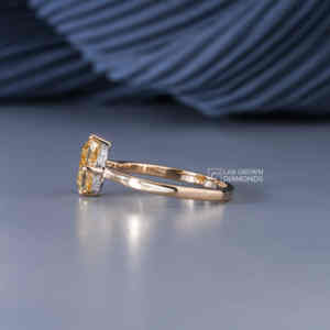 Fancy Yellow <b>Cushion</b> & Round Lab Grown Diamond <b>Ring</b> S925 Silver Yellow Gold Luxury 13 Piece 2.23ct EF Clarity Gift for Women - Product Image 3