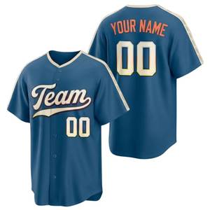 Camiseta de Béisbol Personalizada con Rayas, Uniforme Unisex con Botones, Camisa con Nombre de Equipo, Número y Logotipo Bordados/Impresos, Pantalones Cortos de Verano - Product Image 1