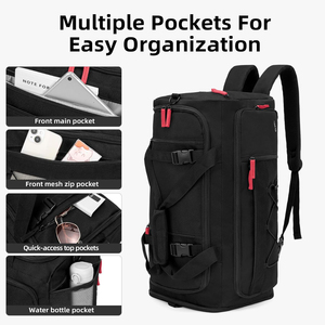 Travel <b>Backpack</b> 35L Nylon Carry On Luggage Fit Overhead Bin Flight Approved Size Black with Laptop Compartment - Product Image 3