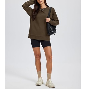 Sudadera de Algodón para Mujer, de Lujo, Manga Larga, Cuello Redondo, Hombros Caídos, Color Sólido, Cómoda, Talla Grande, del Mejor Precio, de Bangladesh - Product Image 2