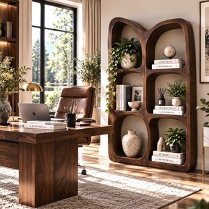 Estantería Moderna de Madera con Curvas Orgánicas y Estantes Fluidos para una Biblioteca Artística en el Hogar o un Elegante Adorno para la Sala de Estar - Product Image 2