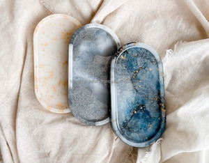 ถาดเสิร์ฟอีพ็อกซี่ทำจากเรซิ่นแกะสลักตกแต่งโต๊ะโลหะทาสีของขวัญคริสต์มาสจากอินเดีย - Product Image 2