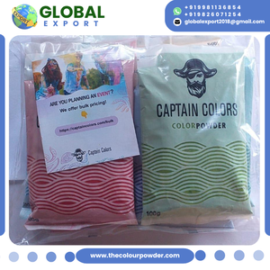 Poudre de couleur de qualité supérieure à base d'amidon de maïs et de colorants végétaux Rouge, Jaune et Vert – Packs d'exportation pour le plaisir et le festival Holi - Product Image 3