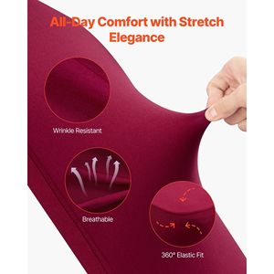 50 Fundas para Sillas de Poliéster y Spandex Color Borgoña, Fundas Elásticas con Frente Plano para Bodas, Fiestas, Cenas o Banquetes - Product Image 3