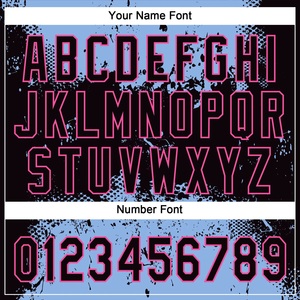 Custom Sublimated Baseball Jersey Unisex Adult Short Sleeve Moisture Wicking Team <b>Name</b> Print <b>Light</b> Blue Black Pink Jersey - Product Image 3