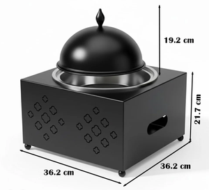 Cazuela de Alta Calidad con Soporte para Velas, Diseño Cuadrado, Acabado Negro, para Servir en Fiestas de Ramadán, Buffet, Bodas, Hogar y Hoteles - Product Image 4