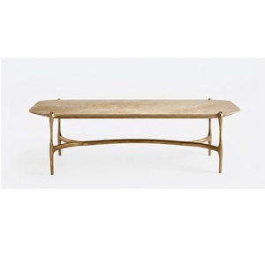 Table basse minimaliste en marbre avec structure métallique, faite à la main, mobilier moderne pour salon, plateau en marbre très vendu avec aluminium coulé - Product Image 5