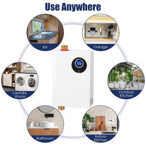 Scaldabagno Elettrico Istantaneo Senza Serbatoio 3000W con Display LCD, Impermeabile IPX4, con Interruttore 82.4-131 Gradi F/Gradi C - Product Image 5