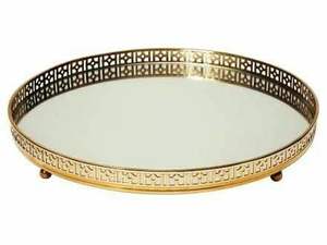 Bandeja para tocador de baño, bandeja de servicio para bar, bandeja para servir bebidas, bandeja con base de vidrio, bandeja con base de espejo, bandeja decorativa premium para el hogar - Product Image 2