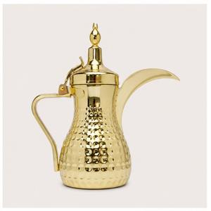 Modern Gold Plated Stainless Steel Arabic Dallah Coffee <b>Pot</b> Traditional Hammered Design Arabian Teapot for Home Hotel Supply - Product Image 5