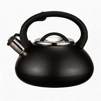 Bouilloire sifflante de cuisine en acier inoxydable 3L avec couvercle et bouton en nylon colorés