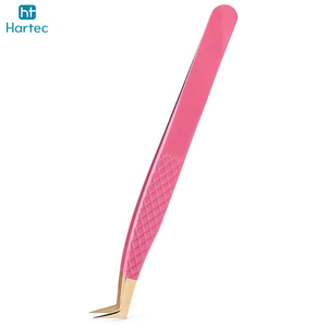 Elegant Pink Matte Finish with Gold Tips High-Precision Ergonomic Textured Handle For Maximum Control Stainless Steel Tweezers - Product Image 2