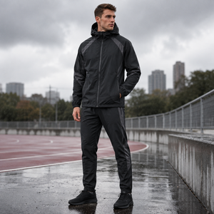 Panel Design Lightweight Summer Running Suit Waterproof Polyester Fabric Adjustable Hood Drawstring Custom for Logo Solid Unisex - Product Image 6