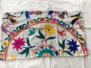 Vintage Antique Embroidered 100% Cotton Rectangular Pillowcase Colorful Folk Pattern Envelop Home Decor Throw <b>Cover</b> <b>Sofa</b> Chair - Product Image 1