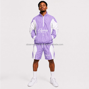 Windbreaker <b>Set</b> High Quality Custom <b>Men's</b> Spring <b>Thermal</b> Streetwear Tracksuit 3M Reflective Print Embroidered Design Hooded 100% - Product Image 1