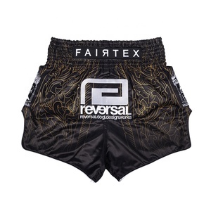 Équipement d'entraînement de kickboxing personnalisé FAIRTEX, short de Muay Thai noir imprimé par sublimation, entraînement de combat, gym, MMA, brodé - Product Image 3