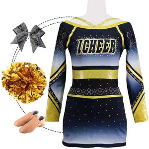 ชุดยูนิฟอร์มเชียร์ลีดเดอร์ผู้หญิงแบบปรับแต่งได้ ขายส่งราคาถูก พร้อมโลโก้ของคุณเอง ทนทานและมีสไตล์ - Product Image 4