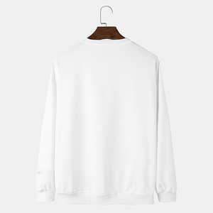 Unisex Winter Casual Plain Fleece <b>Long</b> Sleeve Crewneck Cotton Blended Breathable Quick Dry <b>Sweatshirts</b> with Pockets - Product Image 2