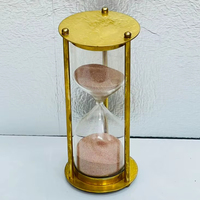 Reloj de arena 3D de latón macizo de 8'' |   Cruz de Ángel Decorativa Vintage, Pieza de Mesa de Estilo Moderno para Graduación, Fiesta de Cumpleaños
