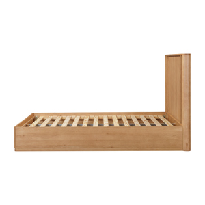 Elegant Wooden Platform <b>Bed</b> <b>Frame</b> With Headboard Solid Wood Bedroom Furniture Custom Design Manufacturer - Product Image 1