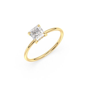 REYES Princess Cut 0.96 Carat Moissanite Hidden Halo <b>Ring</b> in <b>925</b> Sterling <b>Silver</b> Anniversary Gift Fine Jewelry For Women - Product Image 1