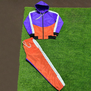 Custom Men Streetwear Printed Hooded Lightweight Short <b>Jacket</b> Jogger Set 2-Piece Zipper <b>Track</b> Suit 100% Nylon Windbreaker Unisex - Product Image 4