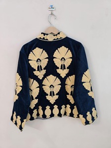 Manteau d'hiver décontracté pour adultes, style chinois, en velours brodé, col mandarin, manches longues, grande taille, motif floral - Product Image 2