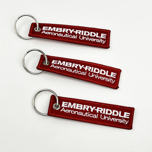 <b>Custom</b> Promotional Gifts Embroidered Keychain Jet Fabric Embroidery Keychains <b>Key</b> Holder <b>Ring</b> - Product Image 4