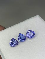 Cœur de tanzanite naturelle facetté AA de 6 mm. Lot de cœurs de tanzanite.