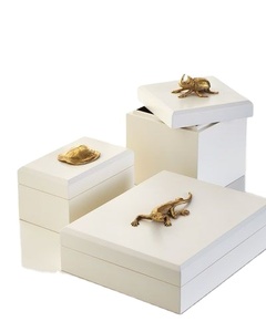 WHOLESALE PRICE Modernist Bone and Horn Decorative Storage <b>Boxes</b> Set of 2 Luxury Home Decor <b>Boxes</b> Unique Storage Solution - Product Image 1