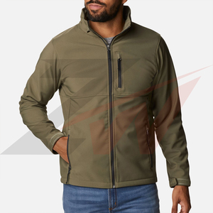 Veste softshell pour homme de haute qualité, tissu en toile, confortable pour l'automne et l'hiver, coupe régulière, coupe-vent, sur mesure - Product Image 3