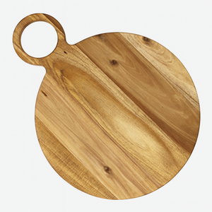 Round Wooden Cutting Board with Handle Acacia Serving Board <b>Kitchen</b> Chopping Board Cheese Board - Product Image 5