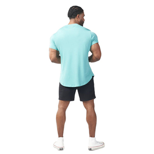 Durable <b>men</b> gym shirt fitness workout tee designed for gym training running sports breathable fabric <b>stretch</b> fit for everyday - Product Image 2