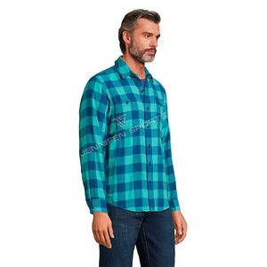 2026 Winter New Men's 100% Cotton <b>Flannel</b> Solid Garment Dyed Shirt Casual Lapel Moto Biker Style European American Fashion - Product Image 3