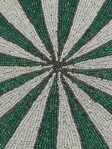 Handmade Luxury Eco-Friendly Tiramisu Beaded Placemats 15in Christmas Holiday Red/Green Floral - Product Image 6