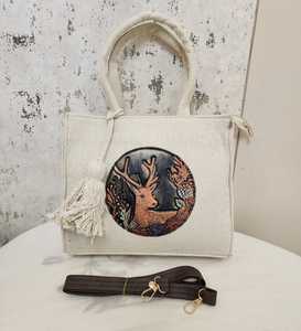Sac à main vintage à motif cerf en PU, sac bandoulière, sac fourre-tout à fermeture éclair pour les voyages quotidiens - Product Image 1