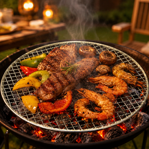 Stainless Steel Disposable Charcoal <b>BBQ</b> Grill Mesh Cooking Grate Heat Resistant Easily Cleaned Outdoor <b>BBQ</b> Accessory - Product Image 5