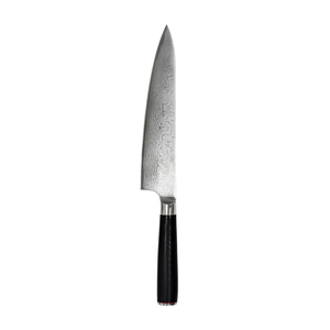 Cuchillo de Cocina Artesanal UM STEEL, Hoja de Acero de Damasco con Acabado Pulido, Mango de Madera, Funda de Cuero, Filo Afilado para - Product Image 2