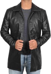 Chaquetas Largas de Cuero Genuino Clásicas de Alta Calidad, Abrigos de Cuero Personalizados OEM Elegantes para Hombre, Ofrecidos a Precios de Mayoreo 2026 - Product Image 3