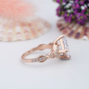 925 Sterling Silver Kite Cut Natural Lavender <b>Quartz</b> Jewelry Rose Gold Plating Natural Lavender <b>Quartz</b> <b>Ring</b> - Product Image 3