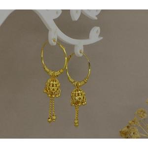 Classic Ethnic <b>Gold</b> Plated Multi-Drop Tassel Hoop <b>Earrings</b> Women's Designer Bali Traditional Indian Jewelry <b>Set</b> Export Quality - Product Image 2