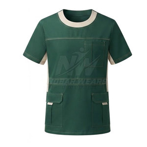Tenue de travail infirmière : Blouse médicale à col rond et manches courtes, conçue pour les environnements hospitaliers, cliniques et de laboratoire - Product Image 2