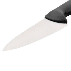 Couteaux de cuisine noirs avec lame pointue argentée, protège-doigts et poignée incurvée pour couper les légumes et préparer les aliments X - Product Image 2