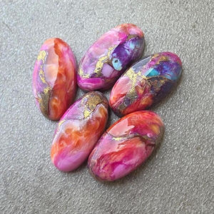 Turquesa Rosa Espinosa, Cabujón Ovalado Grande, Piedra Preciosa Natural Calibrada |   Disponible en Todos los Tamaños - Product Image 6